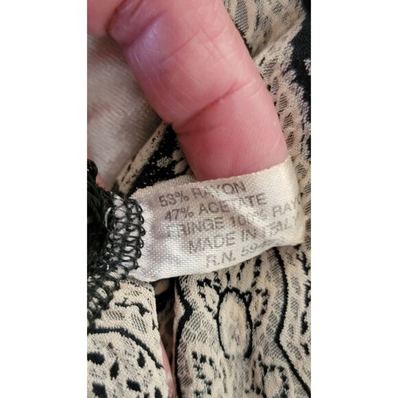 Vintage Paisley Print Scarf With Fringe Made In Italy - Picture 4 of 5